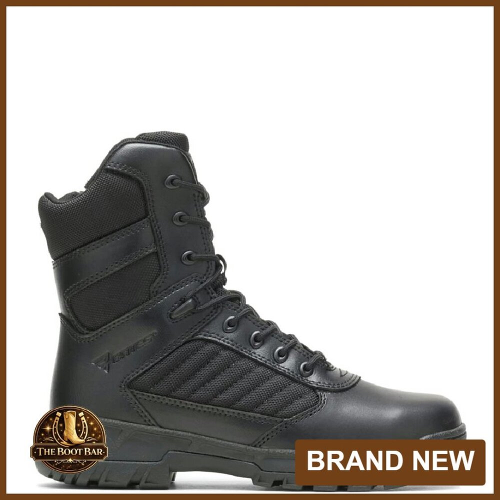 Tactical Side Zip Boots Slip Resistant Leather Military Work Shoes